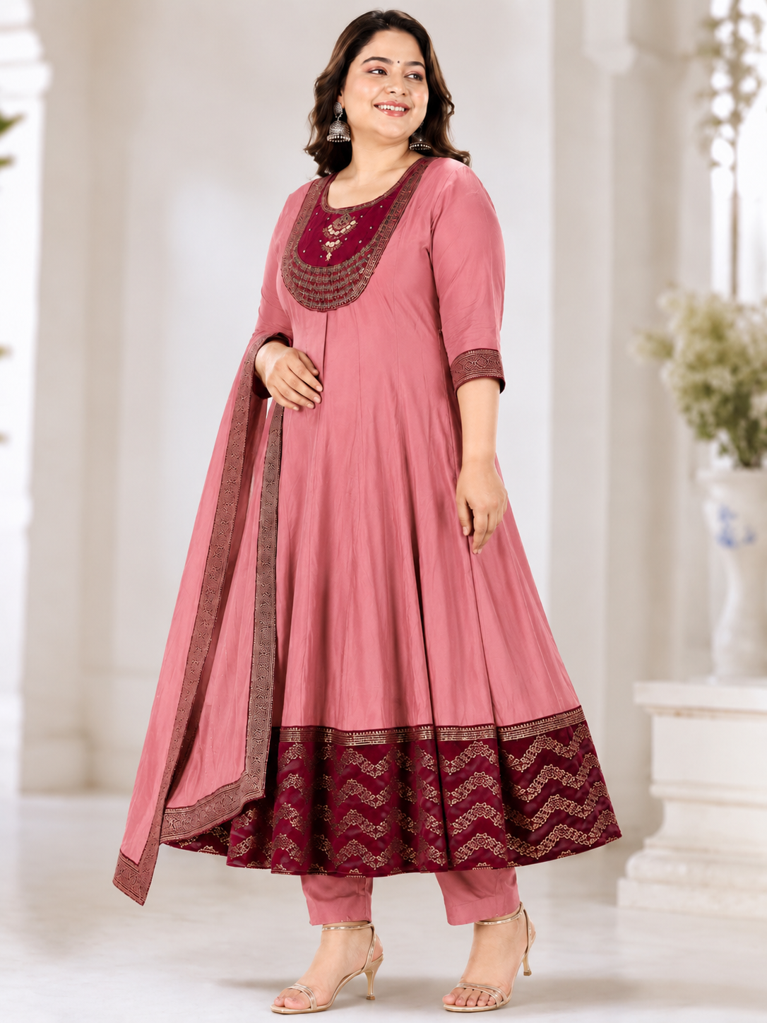 Siddhivinayak Premium silk 3 Piece Anarkali Suit Set - Image 5