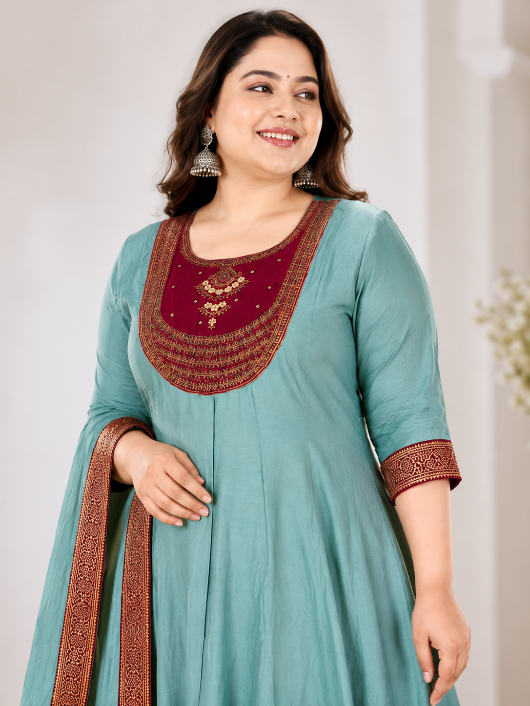 Siddhivinayak Premium silk 3 Piece Anarkali Suit Set - Image 4