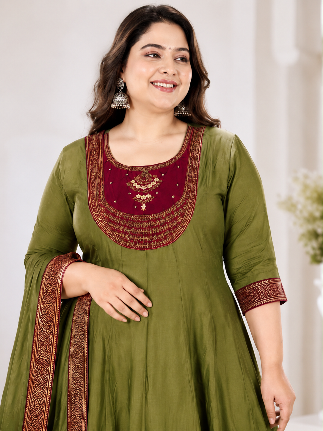 Siddhivinayak Premium silk 3 Piece Anarkali Suit Set - Image 2
