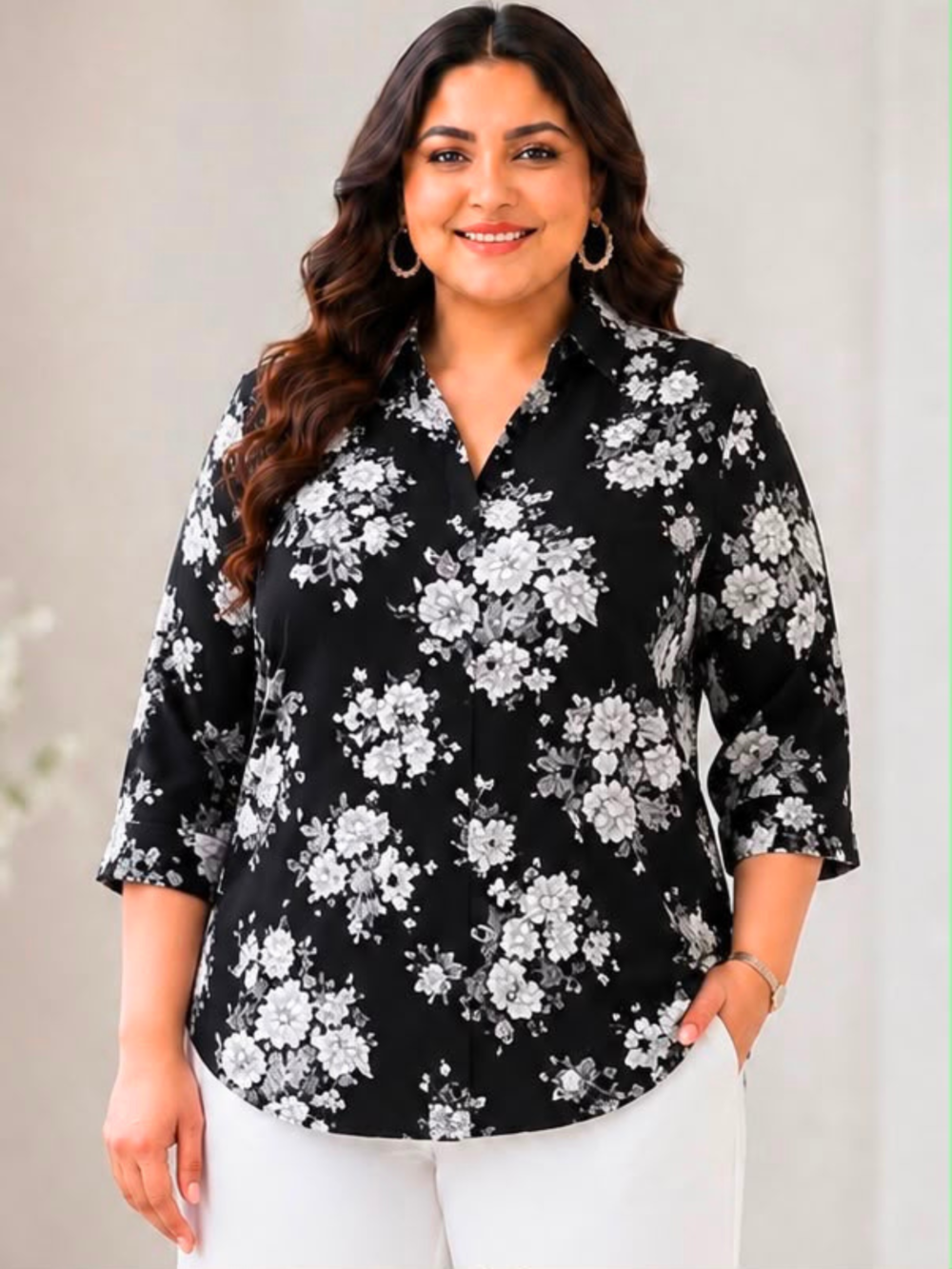Siddhivinayak Premium Floral Office Wear Top