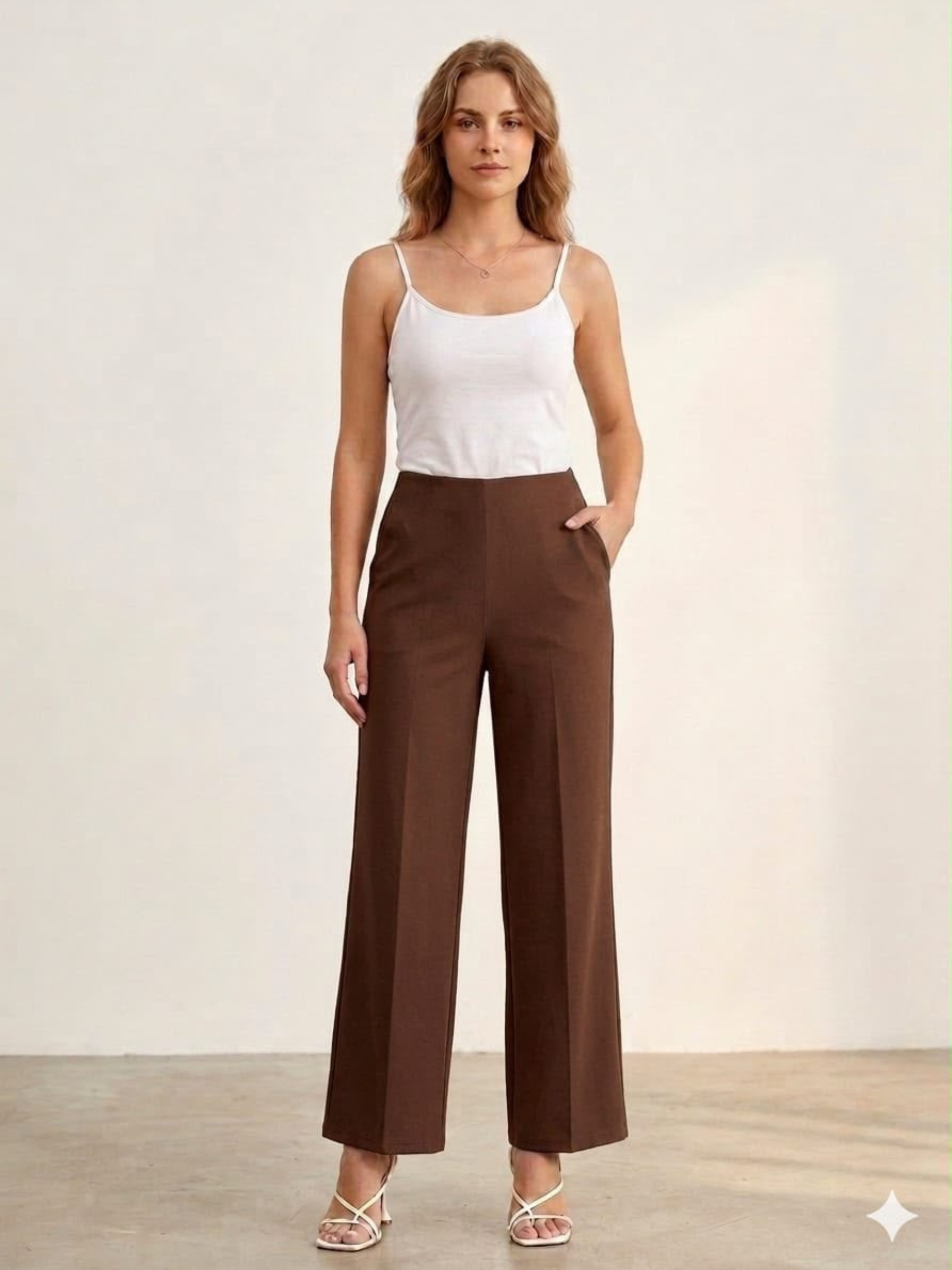 Premium Stretchable Tencel Wide-Leg Trousers - Image 4