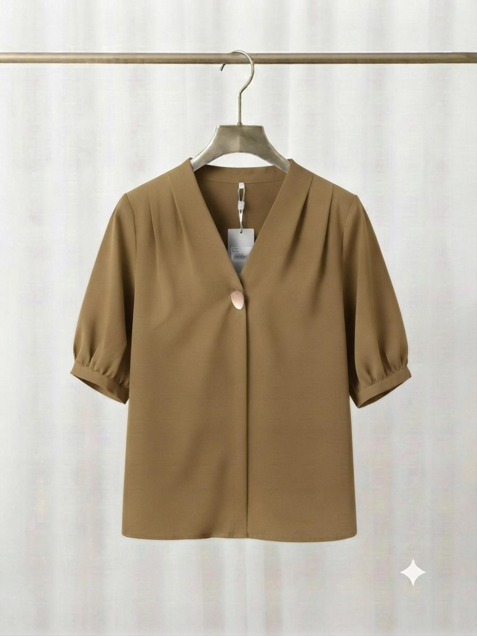 Premium Office Wear V-Neck Solid Top - Image 5