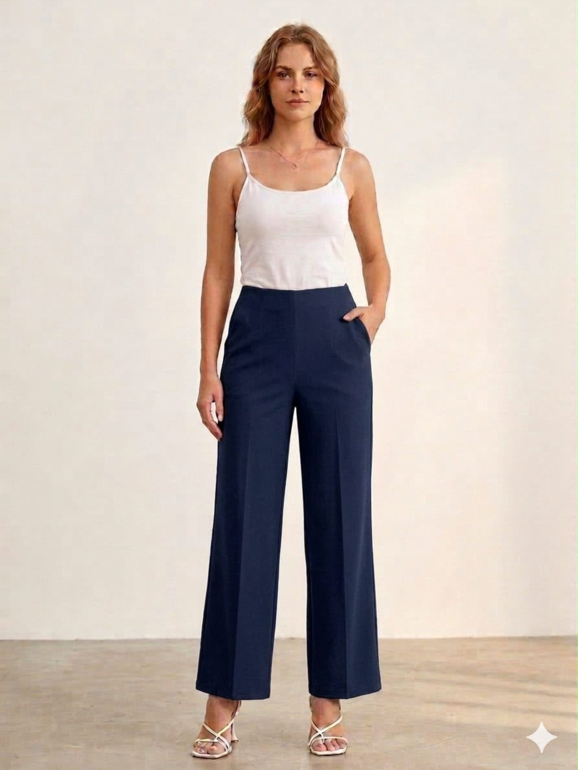 Premium Stretchable Tencel Wide-Leg Trousers - Image 3