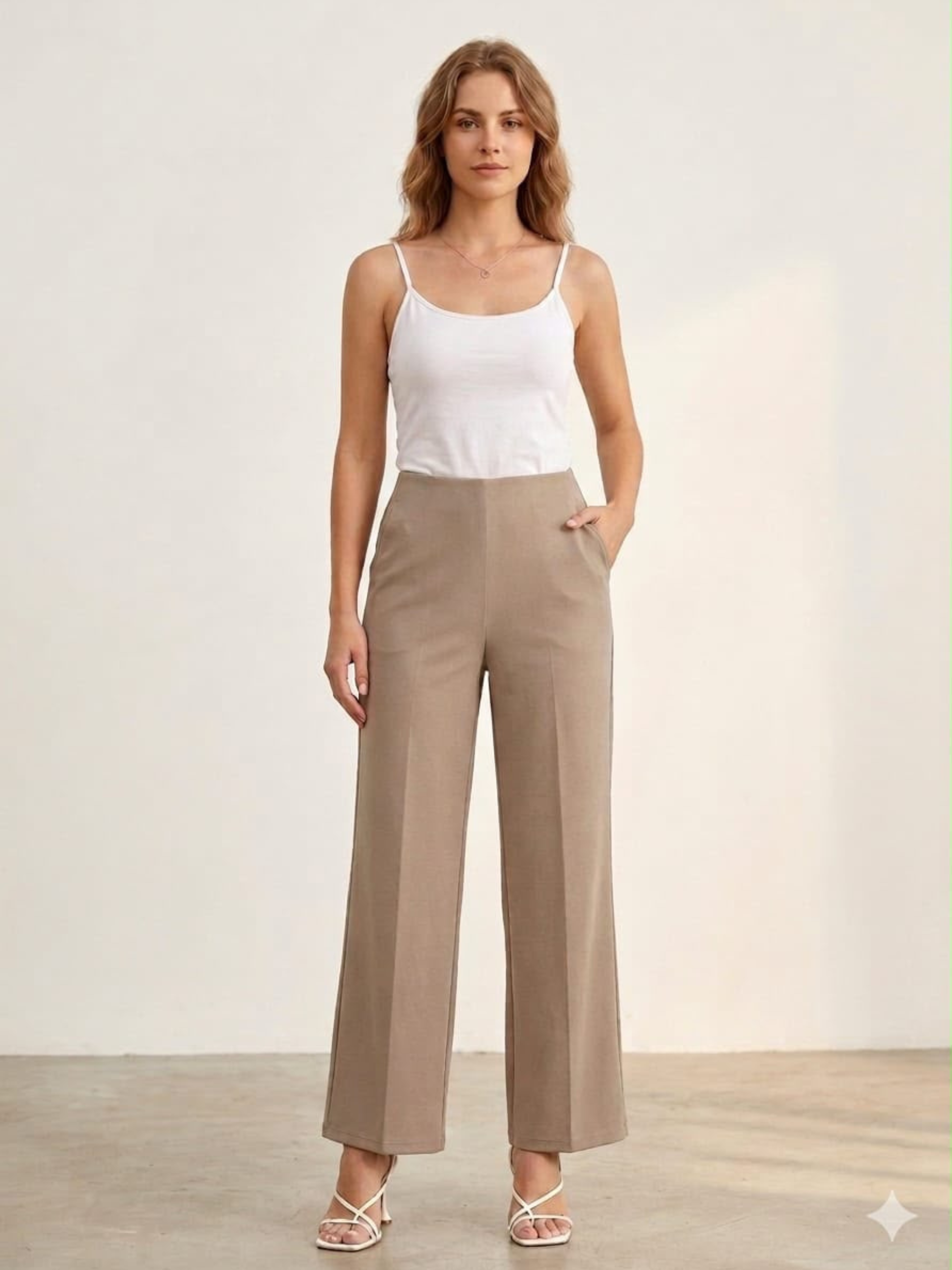 Premium Stretchable Tencel Wide-Leg Trousers - Image 2