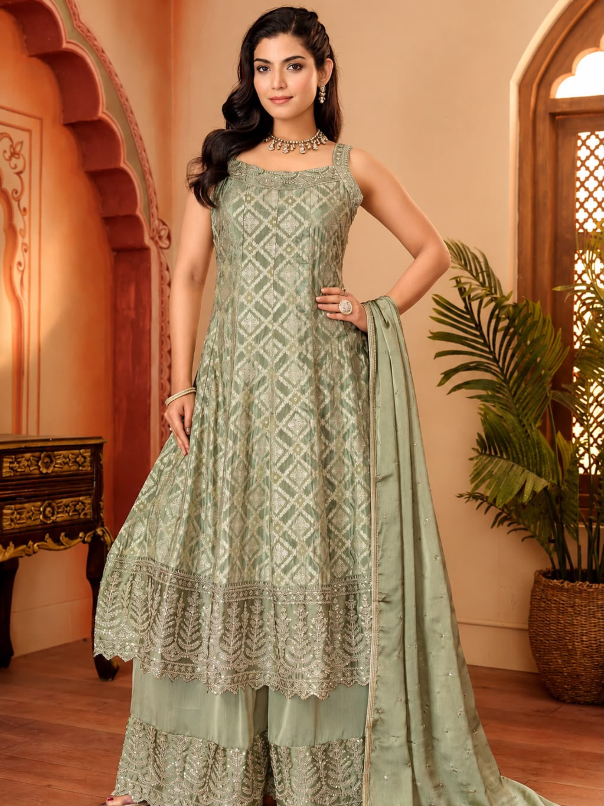 `Premium Designer Anarkali 3-Piece Set Collection - Image 4