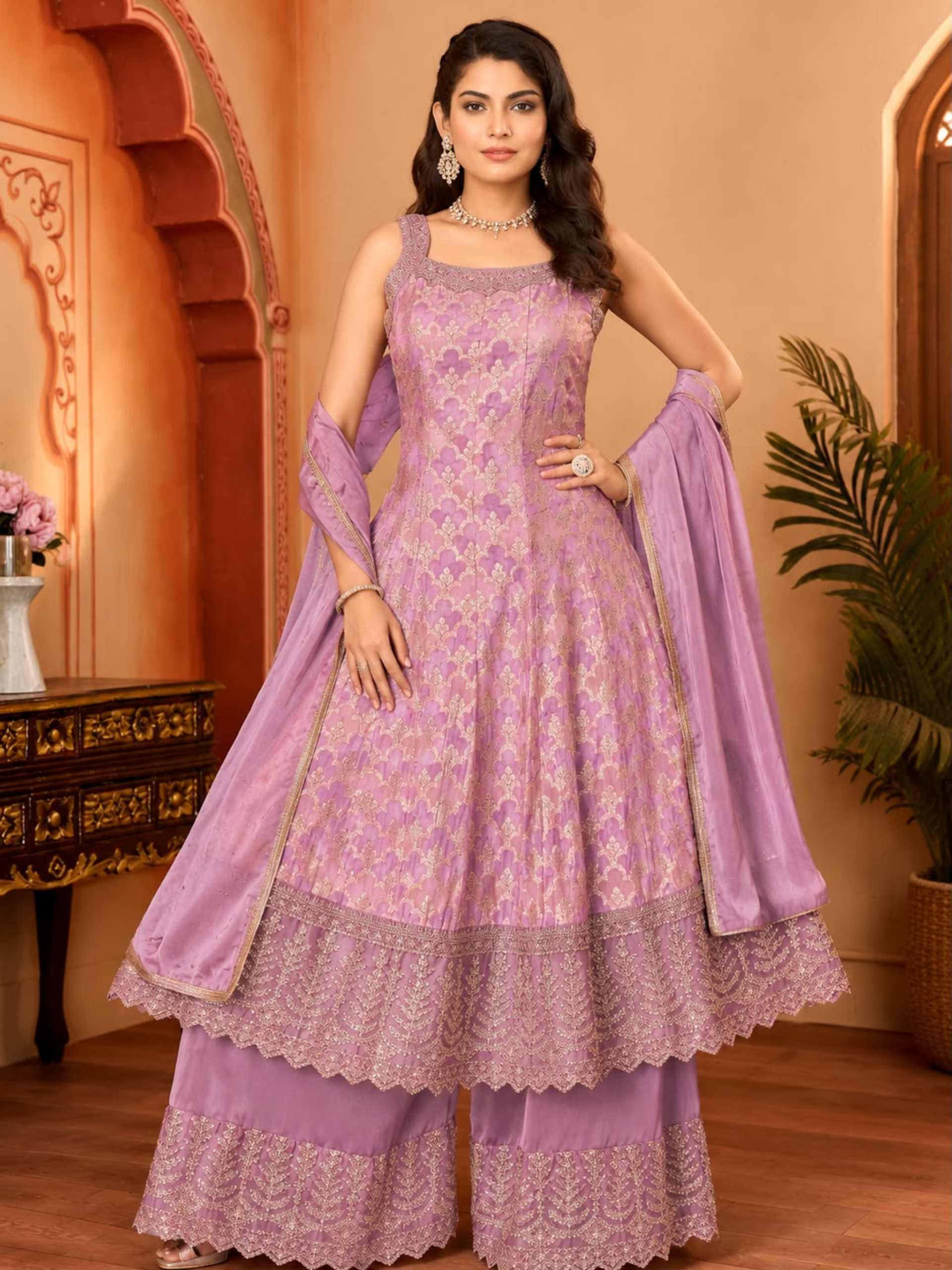 `Premium Designer Anarkali 3-Piece Set Collection - Image 3