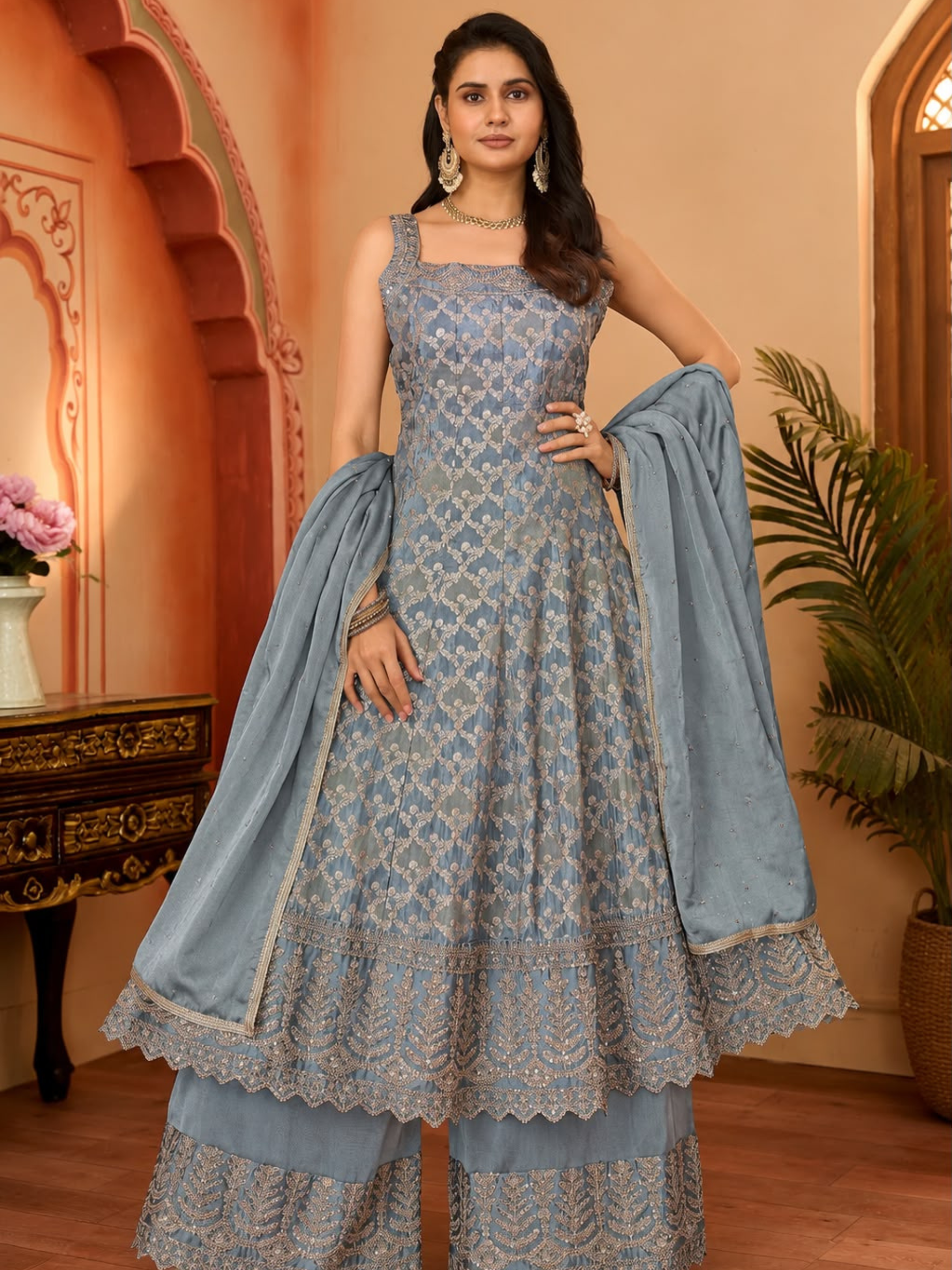 `Premium Designer Anarkali 3-Piece Set Collection - Image 2