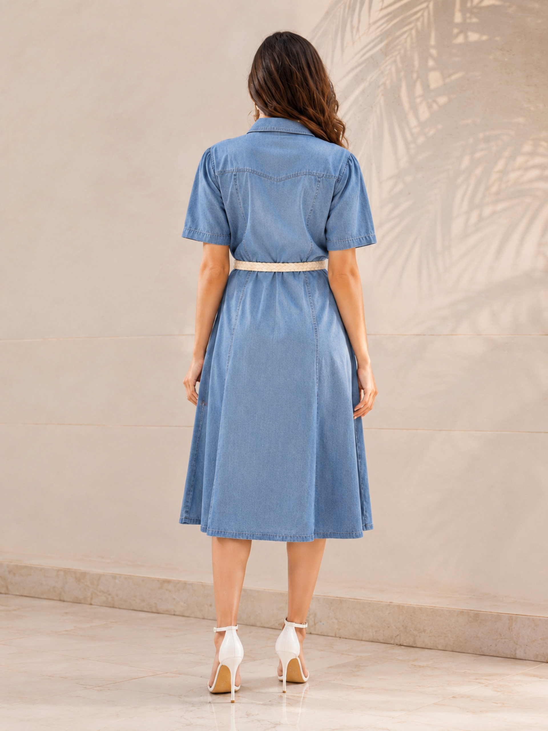 Siddhivinayak Premium Denim Western Midi Dress - Image 3