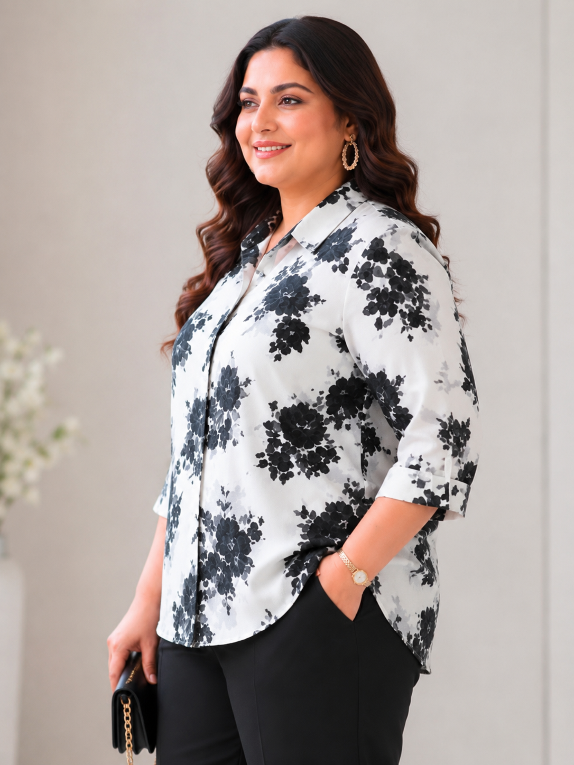 Siddhivinayak Premium Floral Office Wear Top - Image 4