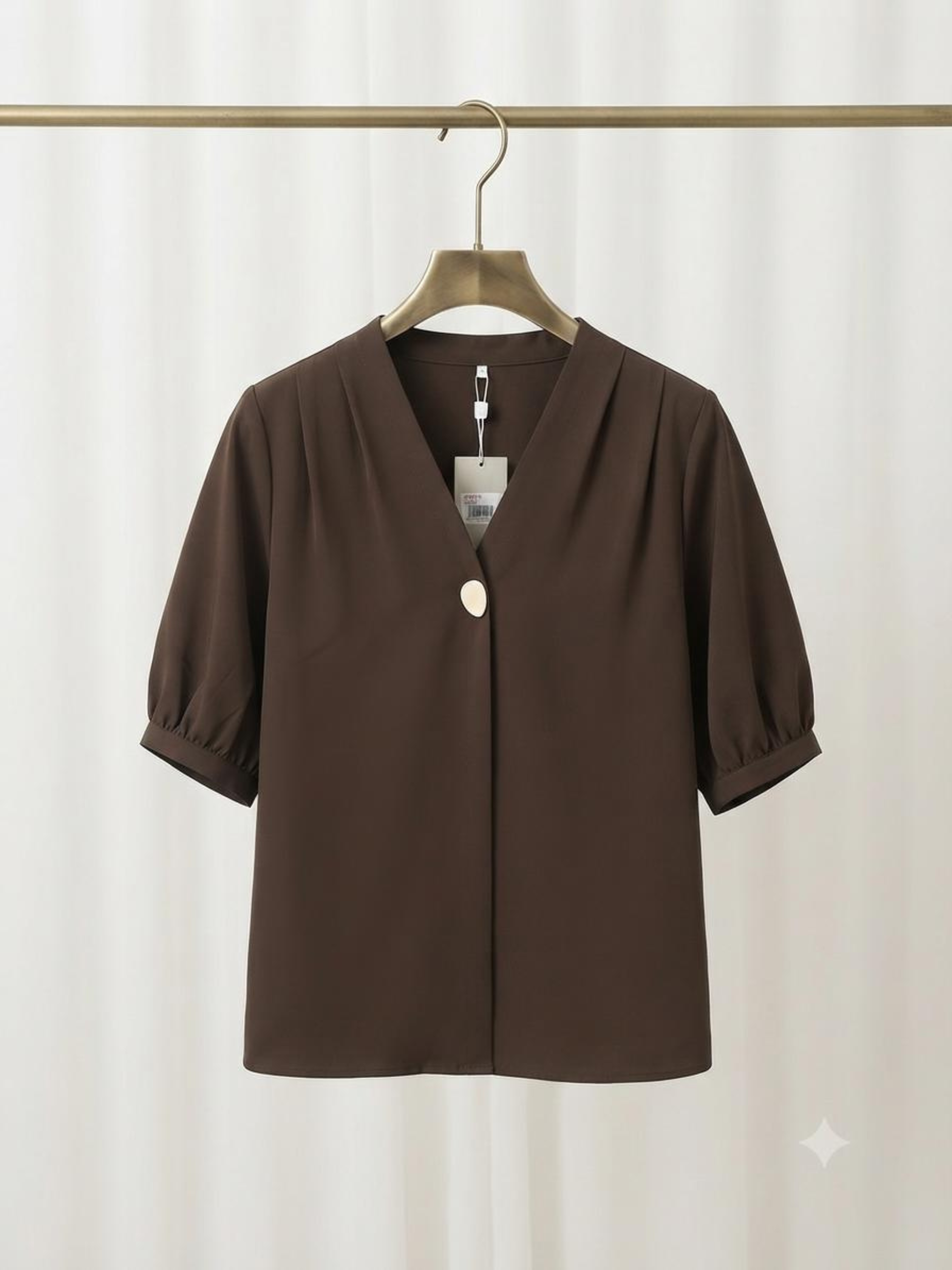 Premium Office Wear V-Neck Solid Top - Image 3