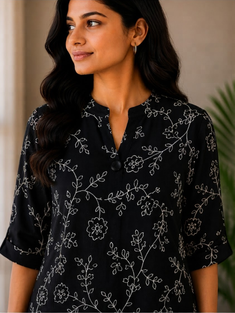 Elegant Floral Embroidered Kurti