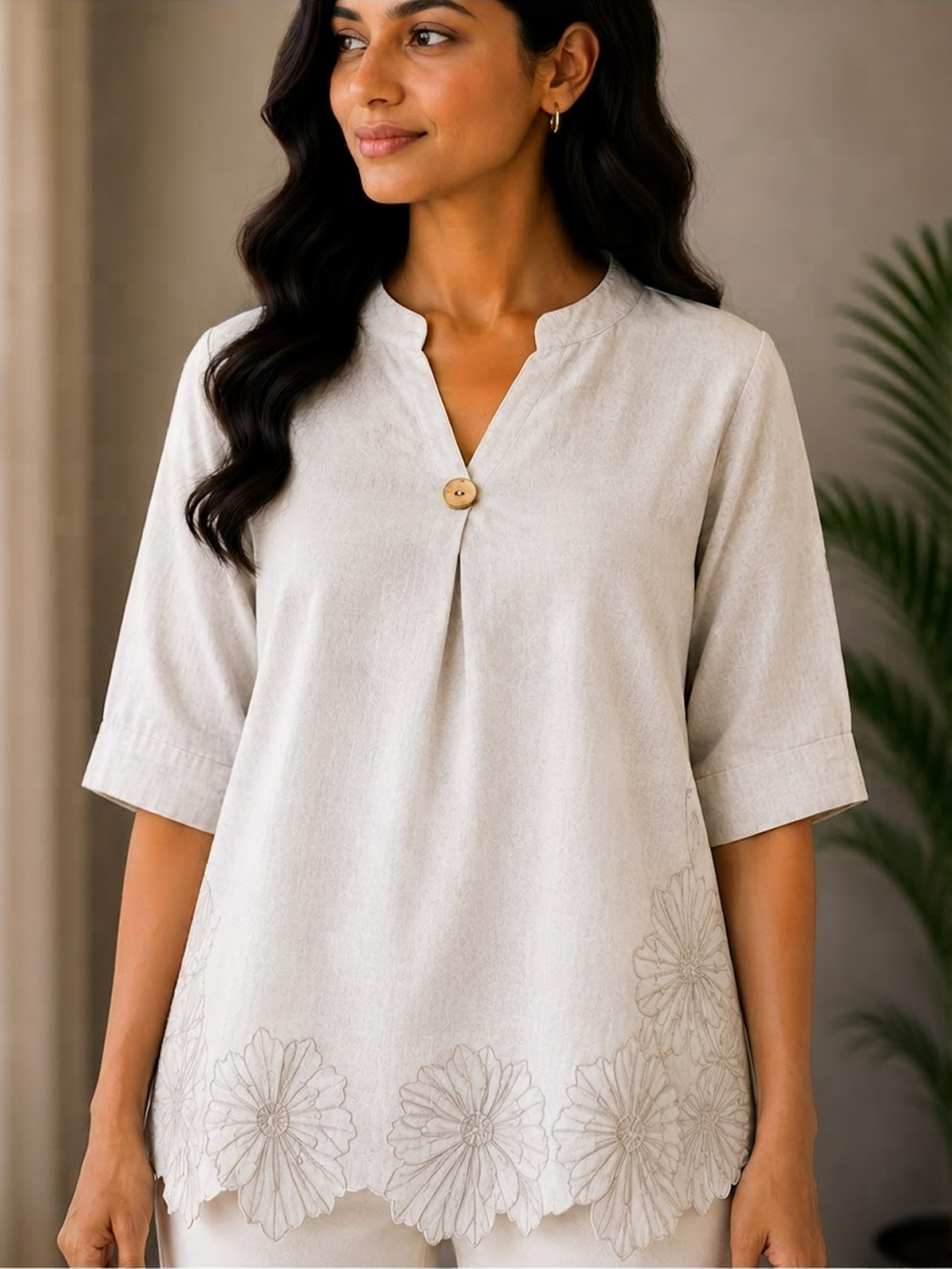 Elegant Floral Embroidered Top - Image 6