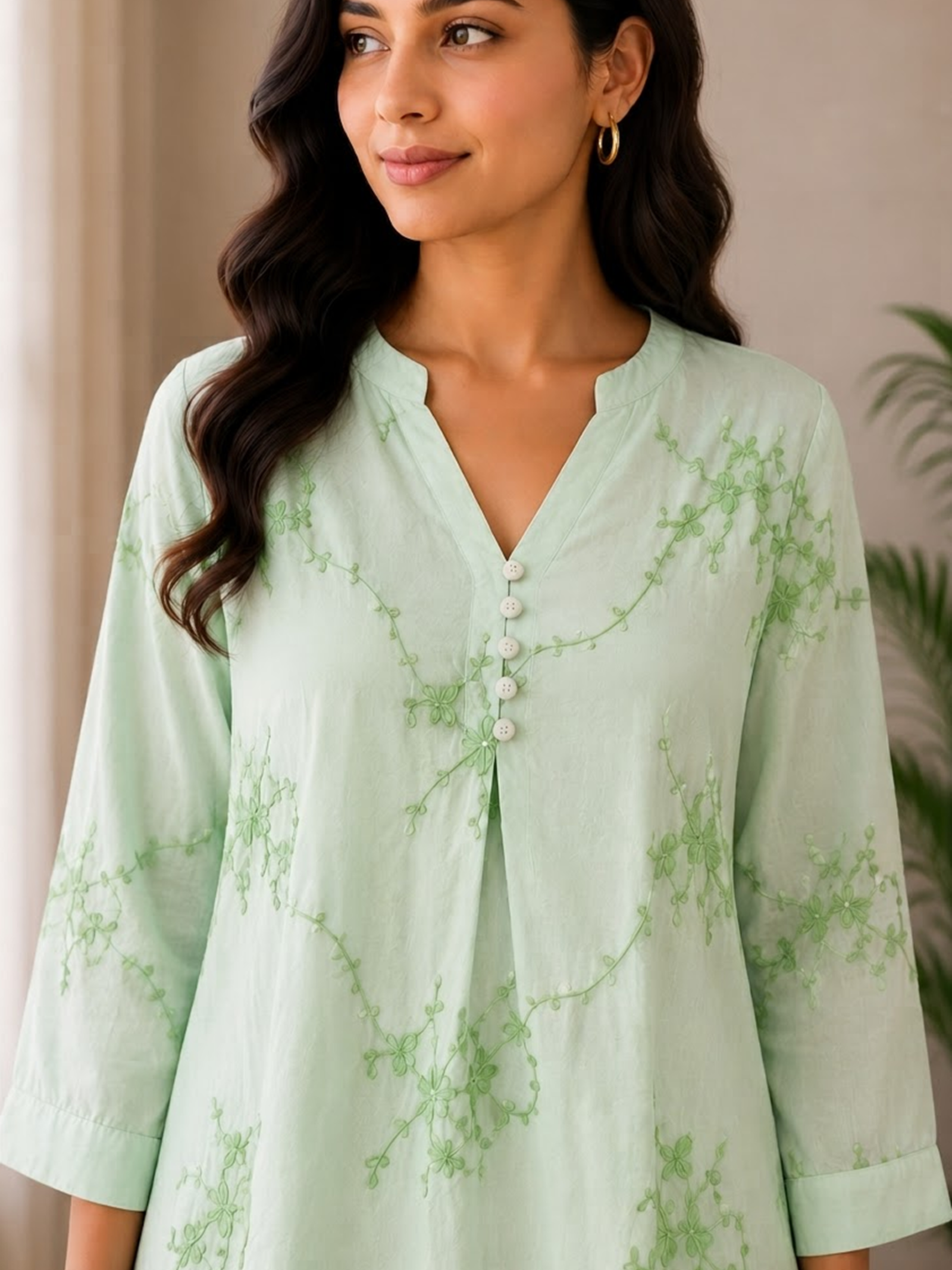 Elegant Floral Embroidered Top - Image 4