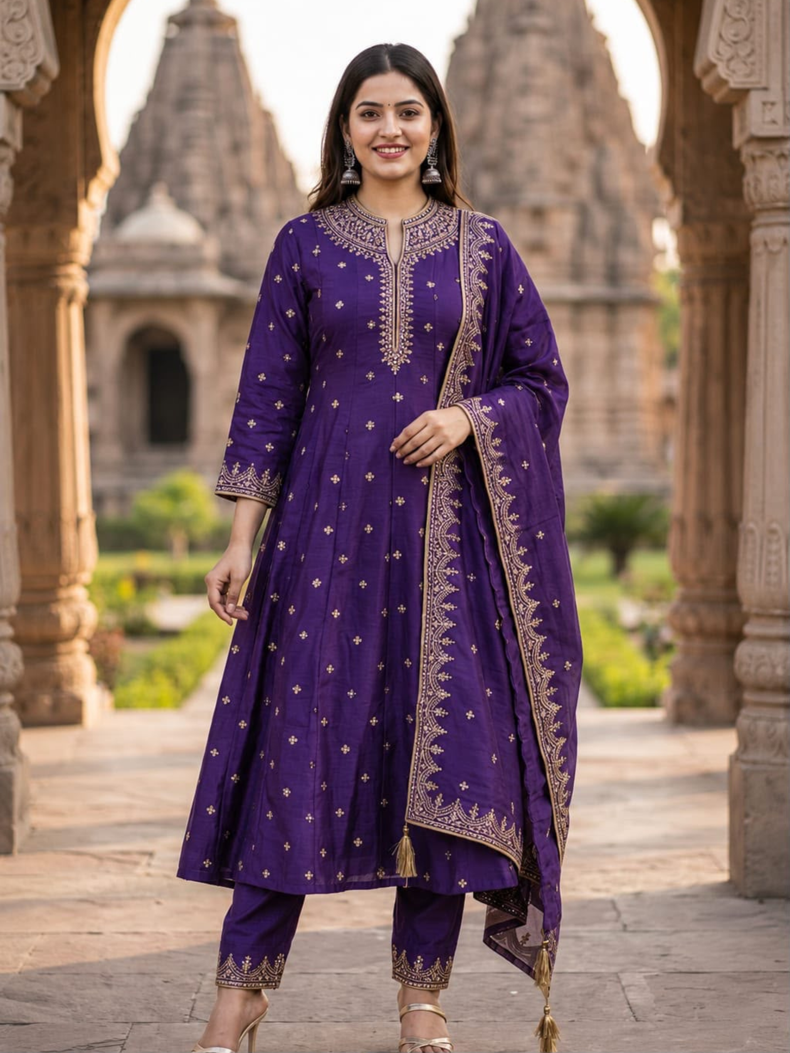 Premium Quality, Skin-Friendly, Gorgeous Look Anarkali Suit Set - Image 9