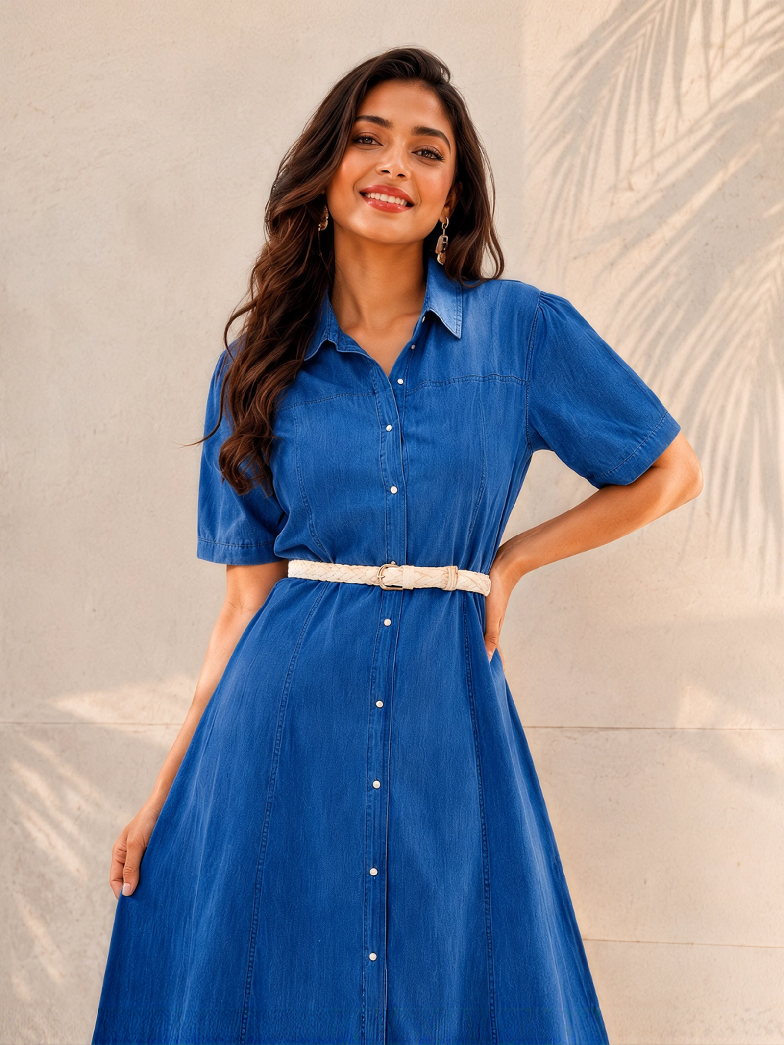 Siddhivinayak Premium Denim Western Midi Dress - Image 3