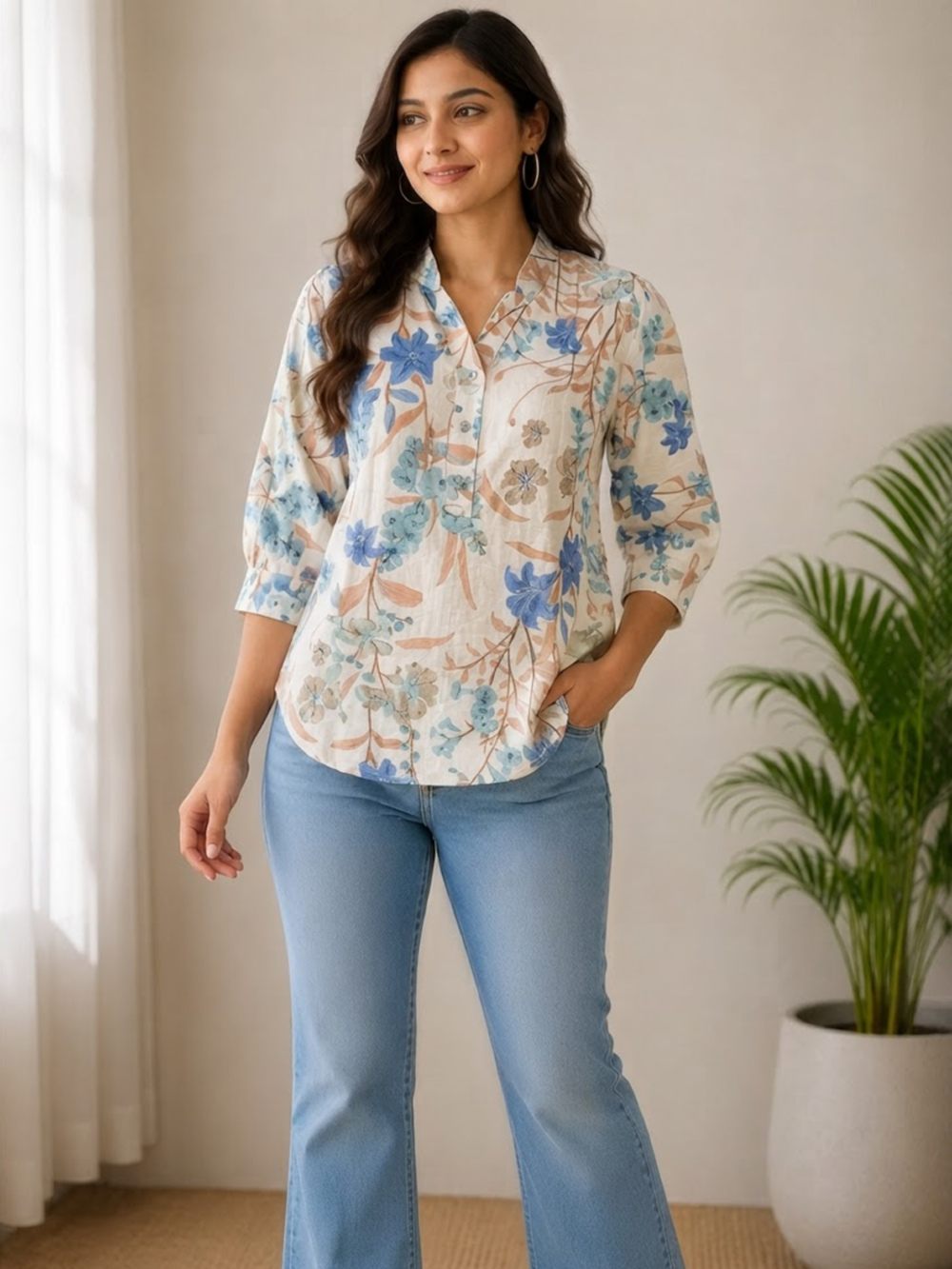 Floral Printed Casual Tops for Women