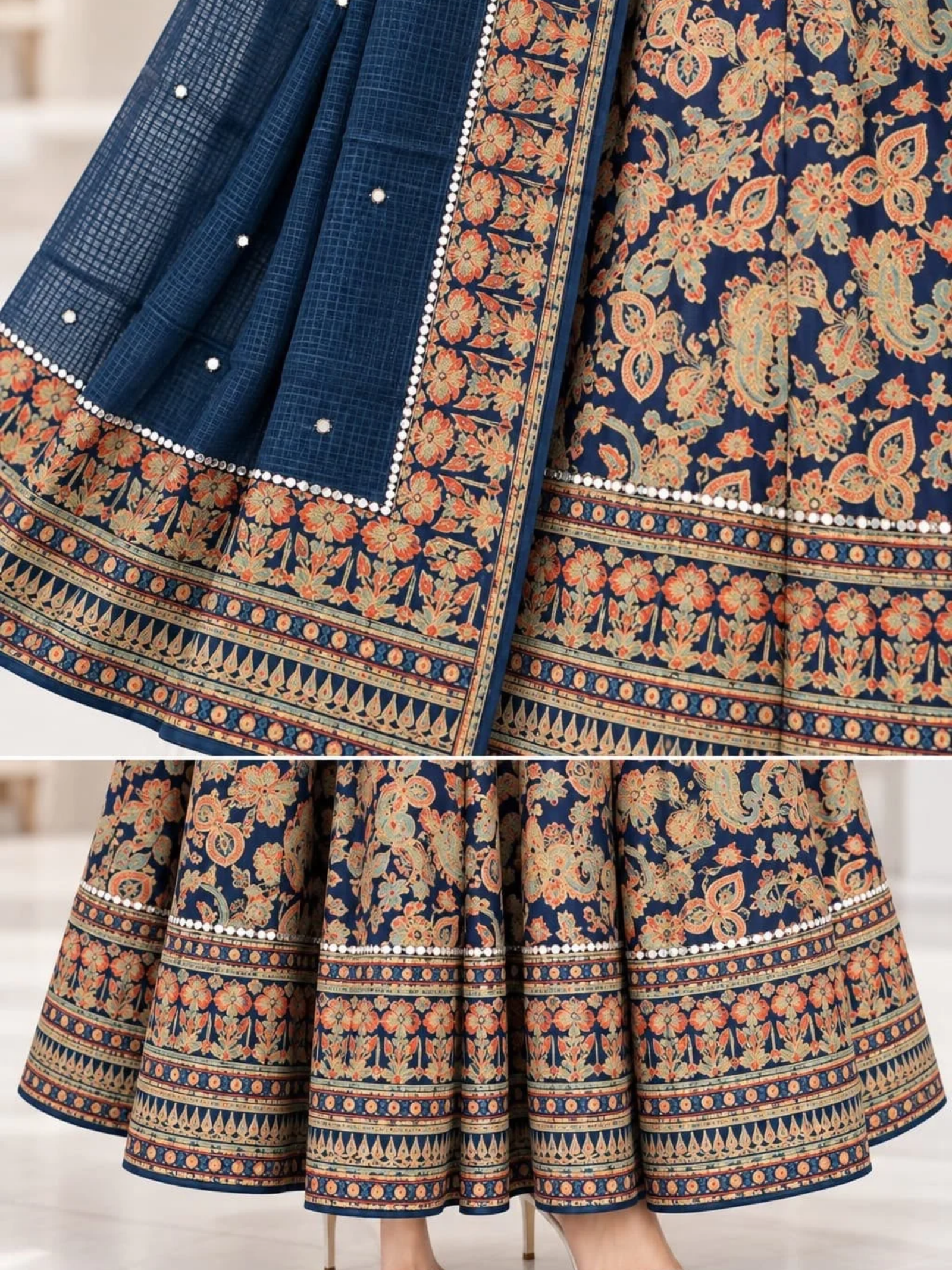 Printed Anarkali Suit with Dupatta - Image 7