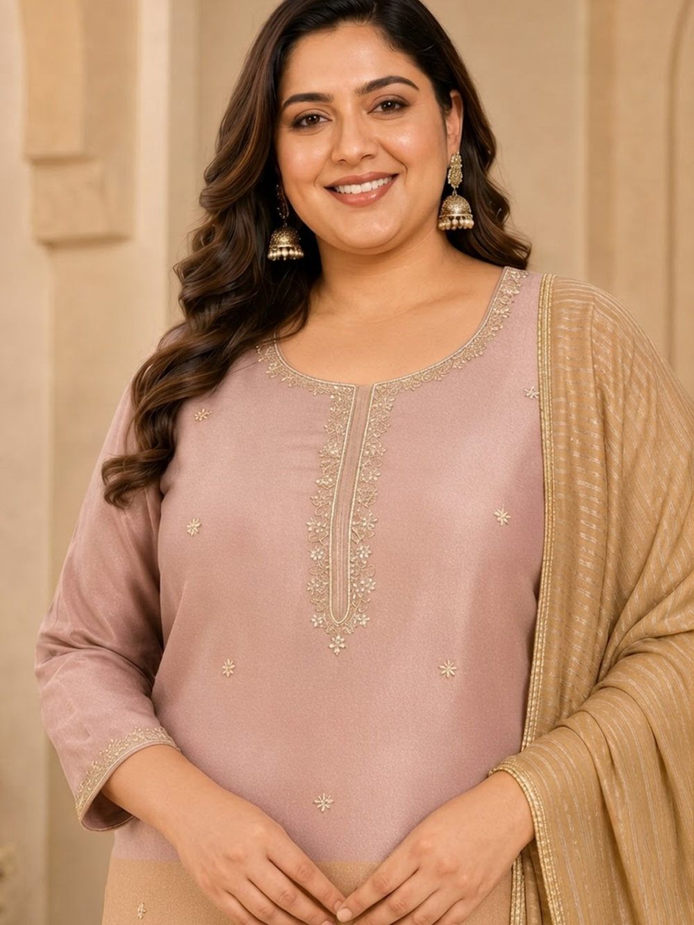 PREMIUM TWO-TONE SOFT SHIMMER SILK SUIT SET