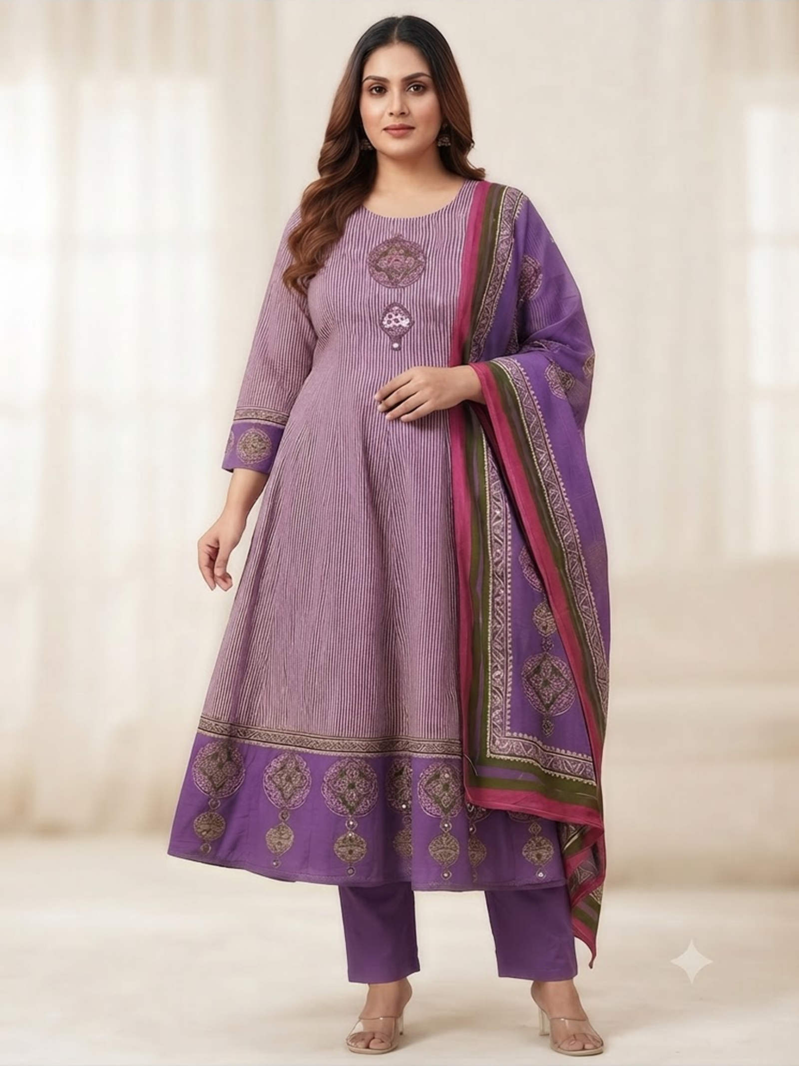 Cotton Anarkali Kurti Set - Image 3