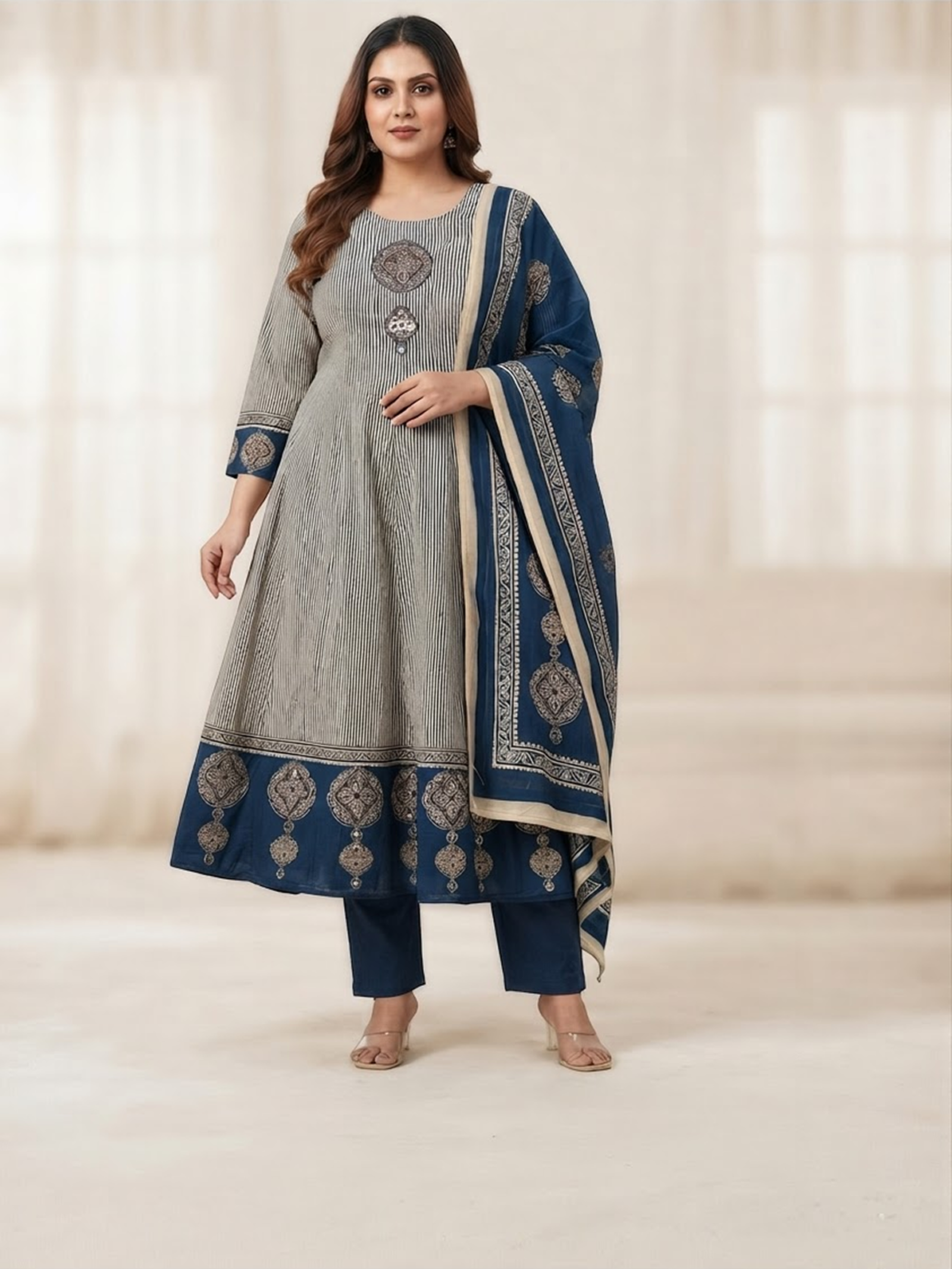Cotton Anarkali Kurti Set - Image 2