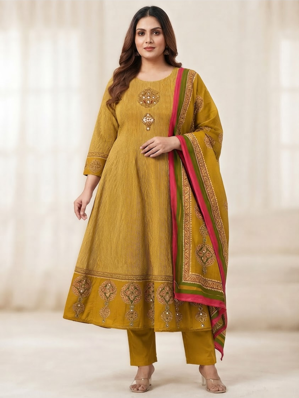Cotton Anarkali Kurti Set