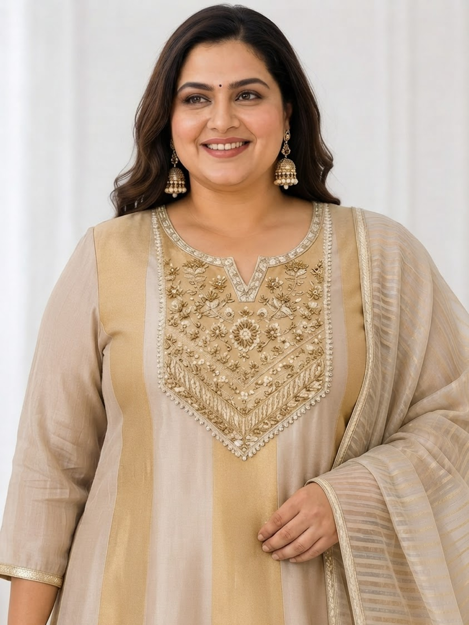 ROYAL DESIGNER SHIMMER GOWN WITH DUPATTA - Image 5