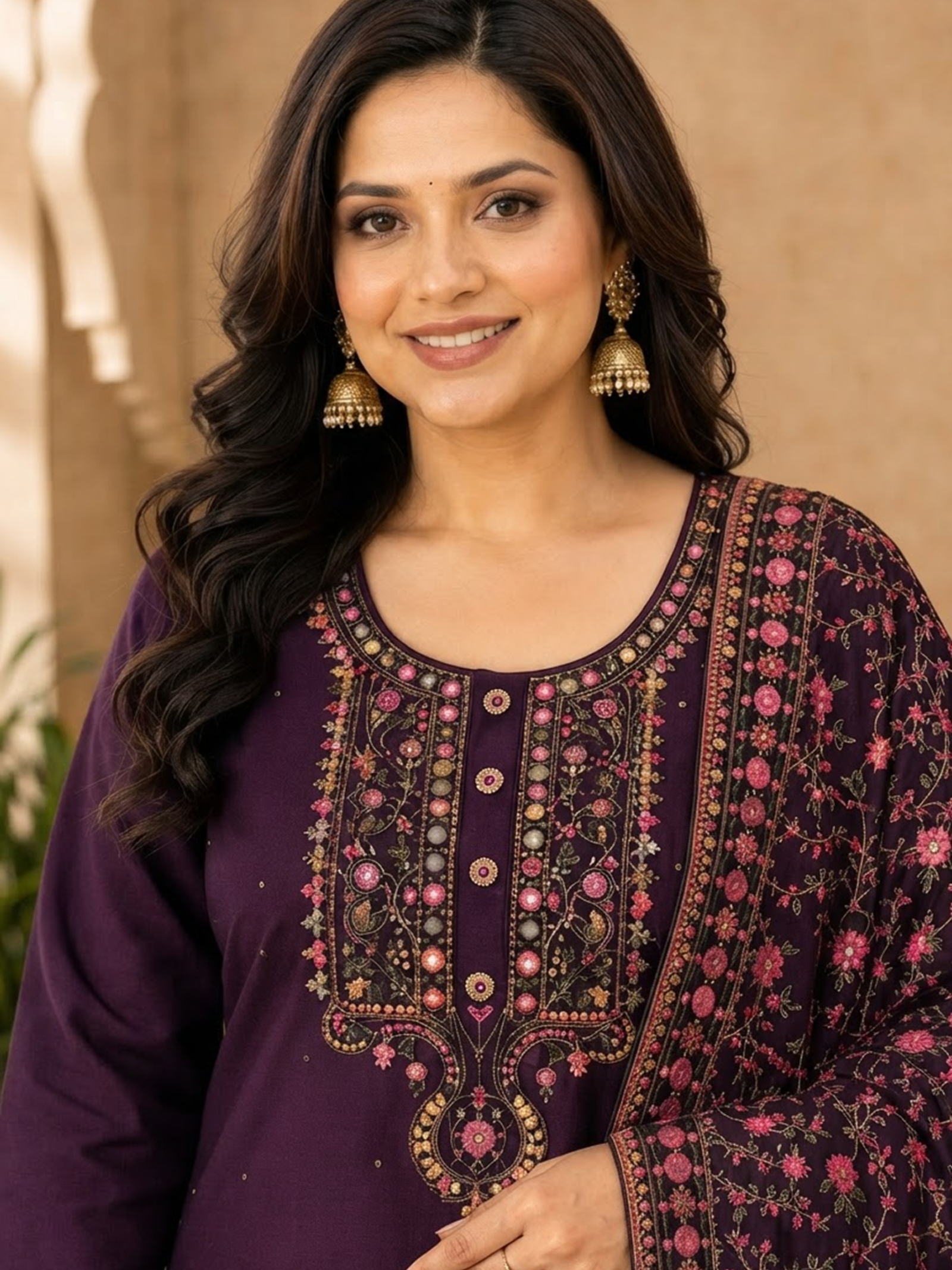 Premium Silk Embroidered 3-Piece Suit Set - Image 3