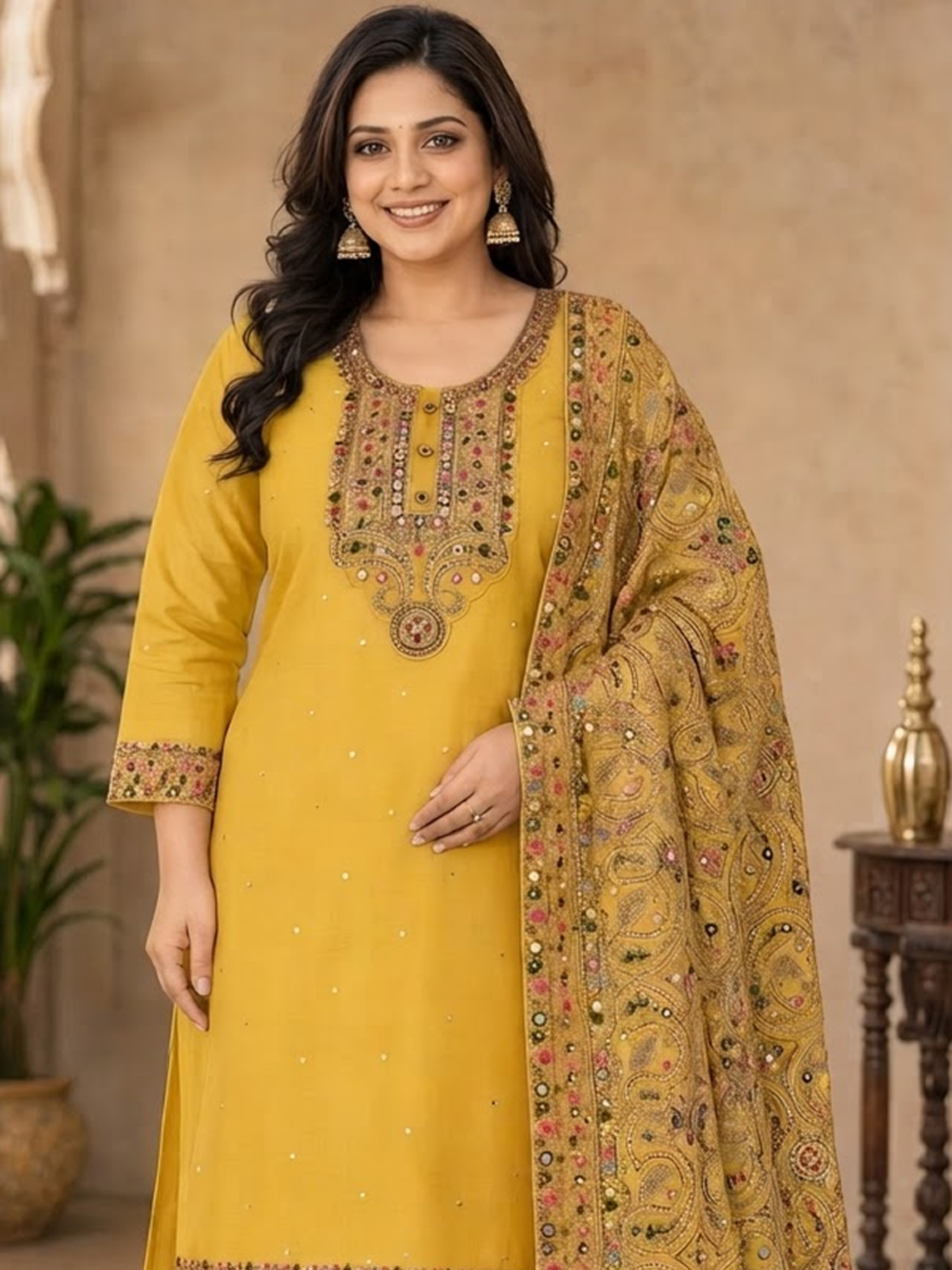 Premium Silk Embroidered 3-Piece Suit Set - Image 2