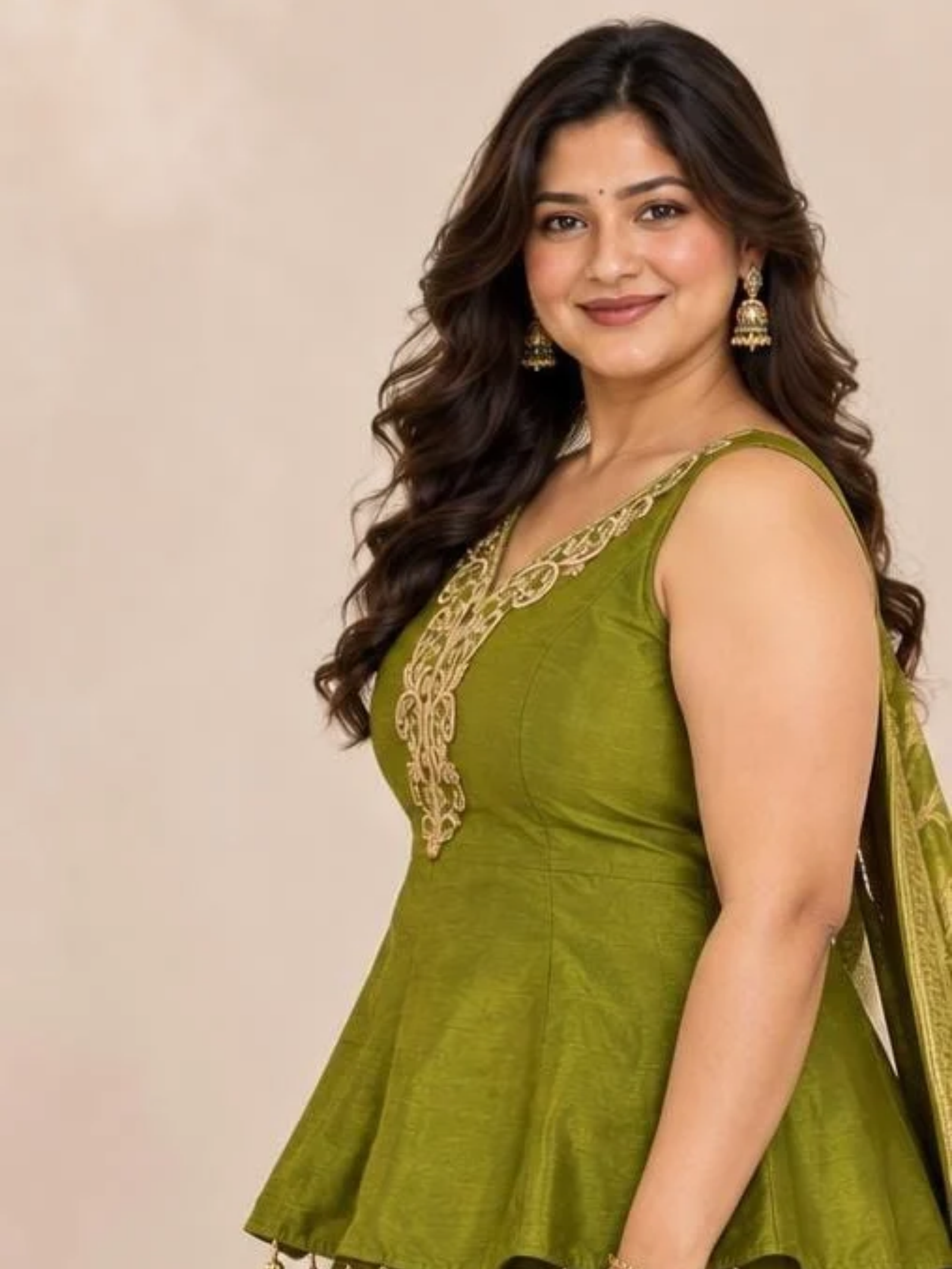 Embroidered Peplum Lehenga Set with Dupatta - Image 3