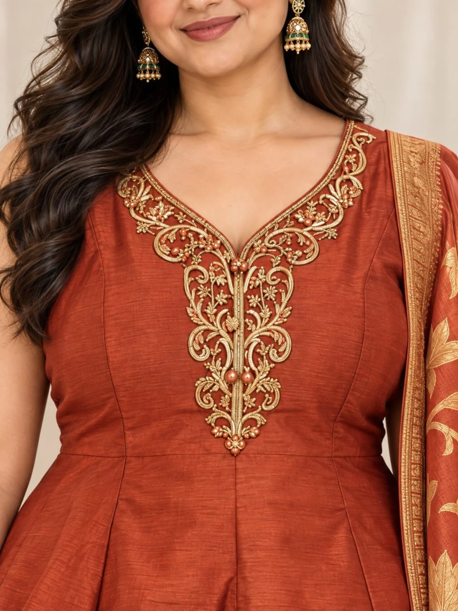 Embroidered Peplum Lehenga Set with Dupatta - Image 5